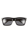 Ray Ban Warren 57mm Rectangular Sunglasses In Dark Grey