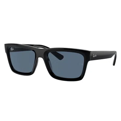 Ray Ban Warren Bio Based Dark Blue Rectangular Unisex Sunglasses Rb4396 667780 57 In Black