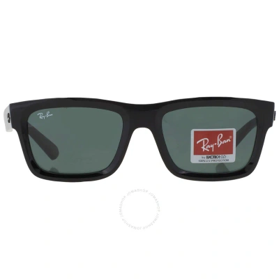Ray Ban Warren Bio Based Dark Green Classic Rectangular Unisex Sunglasses Rb4396 667771 54 In Black / Dark / Green