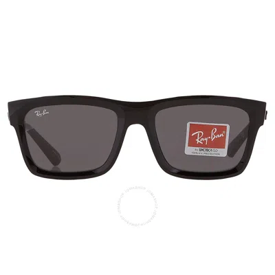 Ray Ban Warren Bio Based Dark Grey Rectangular Unisex Sunglasses Rb4396 667787 57 In Black