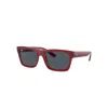 Ray Ban Sunglasses Unisex Warren Bio-based - Transparent Red Frame Grey Lenses 57-20 In Transparent Red