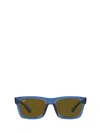 Ray Ban Warren Bio-based Sunglasses Transparent Dark Blue Frame Brown Lenses 57-20 In 668073