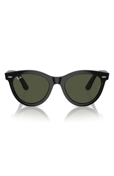 Ray Ban Way Wayfarer 51mm Oval Sunglasses In Black