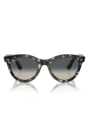 Ray Ban Way Wayfarer 51mm Oval Sunglasses In Gunmetal Tort