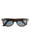 Ray Ban Wayfarer 50mm Oval Sunglasses In Gunmetal Tort