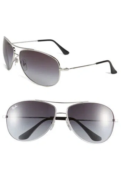 Ray Ban Ray-ban 63mm Aviator Sunglasses In Silver