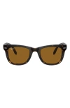 Ray Ban Wayfarer 54mm Folding Sunglasses In Light Havana