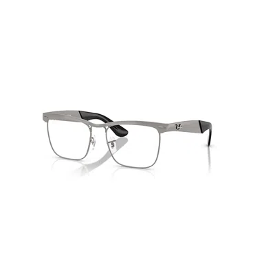 Ray Ban Wayfarer Deluxe Optics  Gunmetal Sandgestrahlt Fassung Klar Glas Polarisiert 53-18