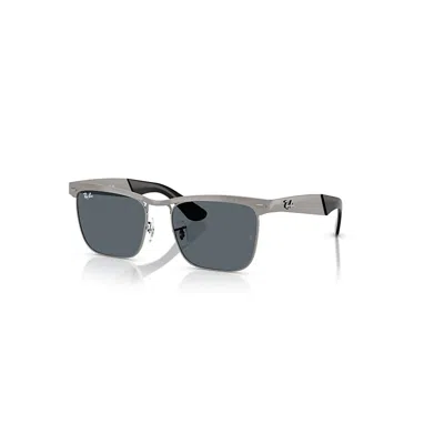 Ray Ban Wayfarer Deluxe Sonnenbrillen Gunmetal Sandgestrahlt Fassung Blau Glas 56-18