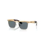 Ray Ban Wayfarer Deluxe Sonnenbrillen Sandblasted Legend Gold Fassung Blau Glas Polarisiert 56-18 In Sandblasted Legend Gold