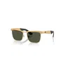 Ray Ban Wayfarer Deluxe Sunglasses Sandblasted Legend Gold Frame Green Lenses 56-18 In Sandblasted Legend Gold