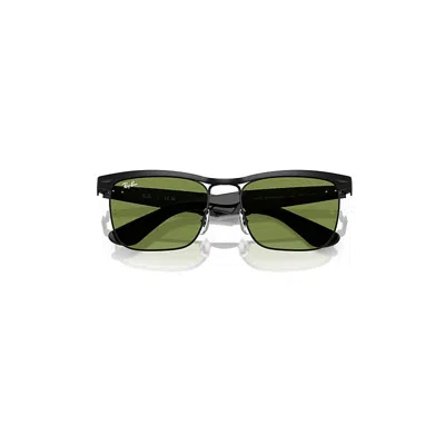 Ray Ban Wayfarer Deluxe Sunglasses Matte Black Frame Green Lenses 53-18