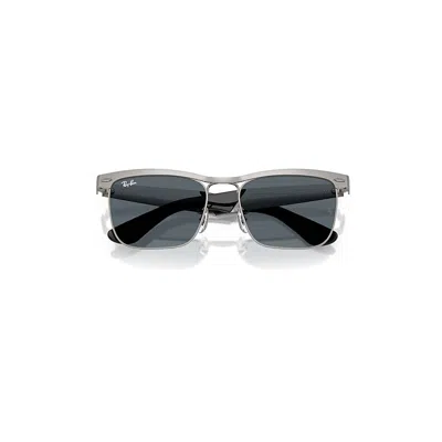 Ray Ban Wayfarer Deluxe Sunglasses Sandblasted Gunmetal Frame Blue Lenses 53-18