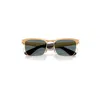 Ray Ban Wayfarer Deluxe Sunglasses Sandblasted Legend Gold Frame Blue Lenses Polarized 53-18 In Sandblasted Legend Gold