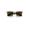 Ray Ban Wayfarer Deluxe Sunglasses Sandblasted Legend Gold Frame Green Lenses 53-18 In Sandblasted Legend Gold