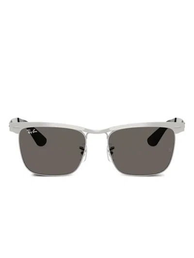 Ray Ban Rb3875 Wayfarer Deluxe Square Sunglasses In Silver