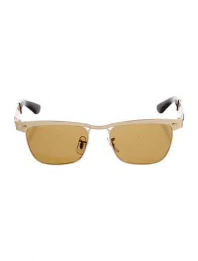 Pre-owned Ray Ban Wayfarer Deluxe Wayfarer Sunglasses In Gold