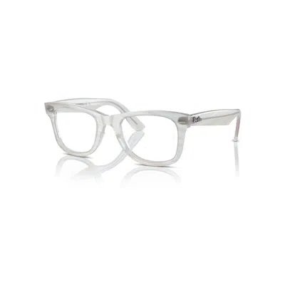 Ray Ban Eyeglasses Unisex Wayfarer Ease Optics Change - Photo Striped Light Blue Frame Clear Lenses Polarize In Hellblau Gestreift Selbsttönend