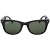 Ray Ban Wayfarer Folding Classic Green Classic G-15 Unisex Sunglasses Rb4105 601 50 In Black / Green
