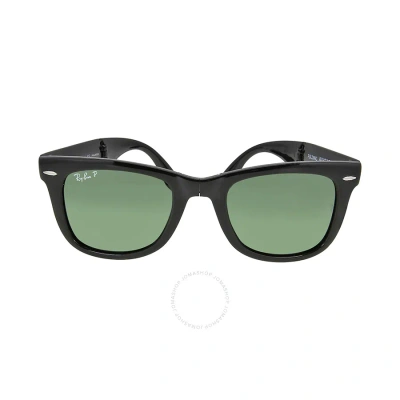 Ray Ban Open Box -  Wayfarer Folding Classic Polarized Green Classic G-15 Unisex Sunglasses Rb4105 60 In Black / Green