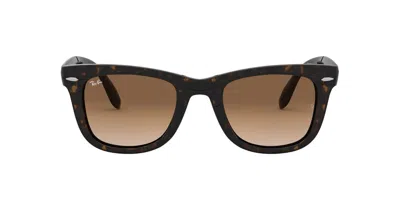 Ray Ban Wayfarer Folding Classic Sunglasses In Tortoise