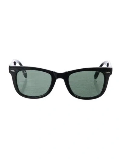 Pre-owned Ray Ban Wayfarer Folding Classic Wayfarer Sunglasses In Black