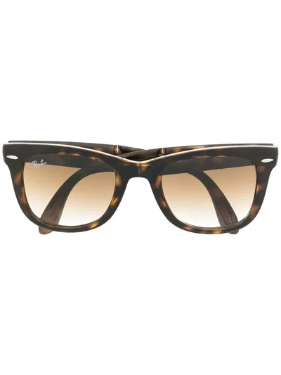 Ray Ban Wayfarer-frame Sunglasses In Brown