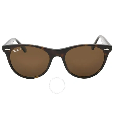 Ray Ban Wayfarer Ii Classic Polarized Brown Phantos Unisex Sunglasses Rb2185 902/57 52