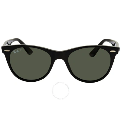 Ray Ban Wayfarer Ll Green Classic G-15 Polarized Unisex Sunglasses Rb2185 901/58 52 In Black