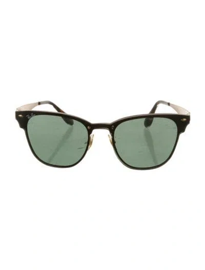 Pre-owned Ray Ban Wayfarer Mirrored Sunglasses In Black