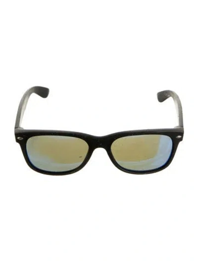 Pre-owned Ray Ban Wayfarer Mirrored Sunglasses In Black