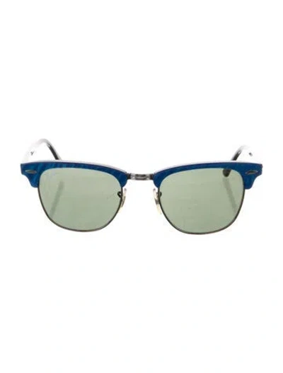 Pre-owned Ray Ban Wayfarer Mirrored Sunglasses In Blue