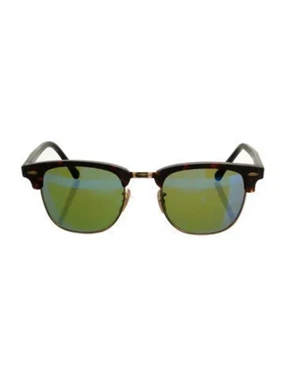 Pre-owned Ray Ban Wayfarer Mirrored Sunglasses In Brown