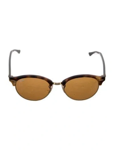 Pre-owned Ray Ban Wayfarer Mirrored Sunglasses In Brown