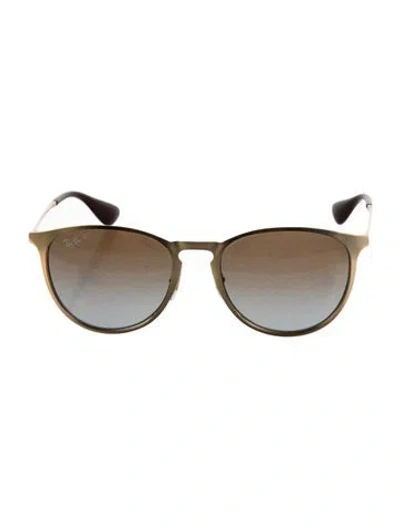 Pre-owned Ray Ban Wayfarer Mirrored Sunglasses In Gold