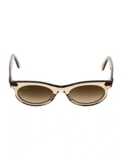 Pre-owned Ray Ban Wayfarer Oval Cat-eye Sunglasses In Clear/neutrals