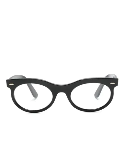 Ray Ban Wayfarer Oval-frame Glasses In Black