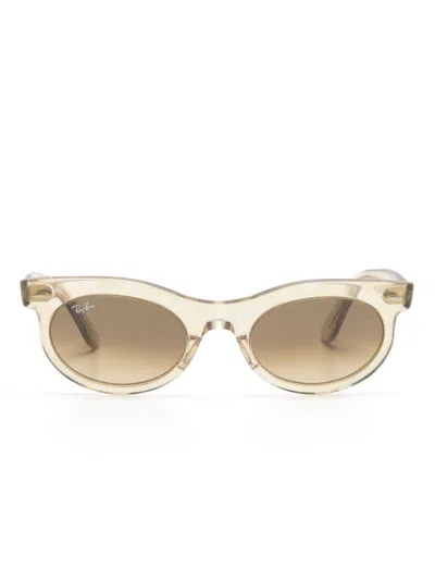 Ray Ban Wayfarer Oval-frame Sunglasses In Neutrals
