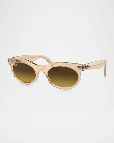 RAY BAN WAYFARER OVAL GRADIENT PROPIONATE SUNGLASSES, 53MM
