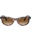 Ray Ban Wayfarer Oval Oval-frame Sunglasses In Pink