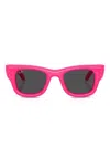 Ray Ban Rayban Rb4940 Wayfarer Puffer By Asap Rocky 683287 Lucido Fucsia Sunglasses In Pink