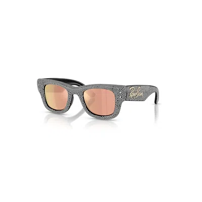 Ray Ban Wayfarer Puffer Crystal Pavè Edition Sonnenbrillen Schwarz Fassung Braun Glas 47-23 In Black