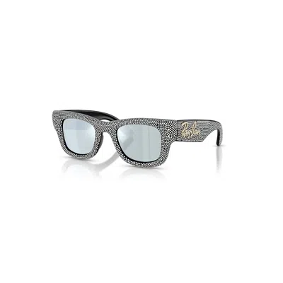 Ray Ban Wayfarer Puffer Crystal Pavè Edition Sonnenbrillen Schwarz Fassung Grün Glas 47-23 In Black
