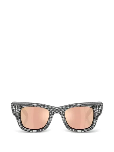 Ray Ban Wayfarer Puffer Crystal-embellished Sunglasses In Grey