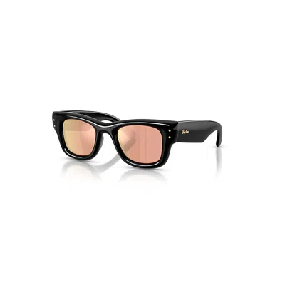 Ray Ban Wayfarer Puffer Sonnenbrillen Schwarz Fassung Braun Glas 47-23 In Black