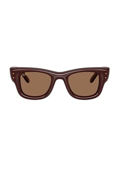 Ray Ban Wayfarer Puffer Square Sunglasses In Brown