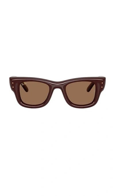 Ray Ban Wayfarer Puffer Square Sunglasses In Burgundy