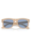 Ray Ban Wayfarer Reverse Sunglasses Opal Beige & Honey Frame Blue Lenses 53-20 In Honey