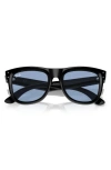 Ray Ban Wayfarer Reverse Sunglasses Black Frame Blue Lenses 53-20 In Black/light Blue