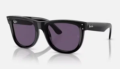 Pre-owned Ray Ban Ray-ban Wayfarer Reverse Lenny Kravitz Sunglasses Black Frame/ Violet Size M In Purple